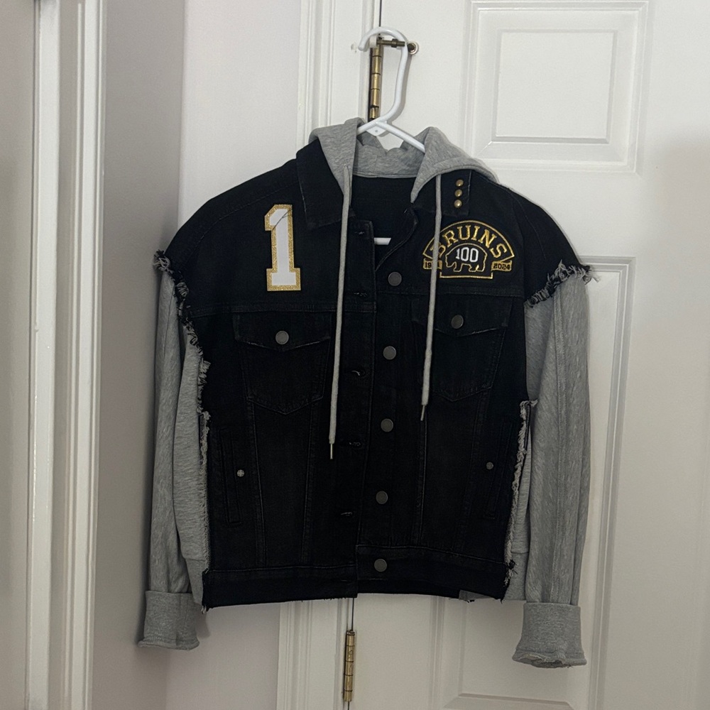 Black Jean Jacket Boston Bruins